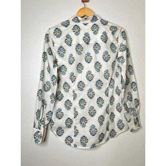 J. Crew White and Blue Floral Blouse - Picture 6 of 6